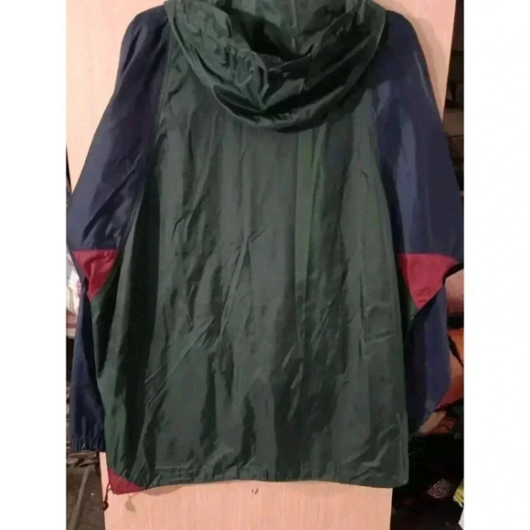 Jansport Vtg 90s Sz Large Nylon Color Block Stow-Away Pocket Windbreaker Hooded - Picture 6 of 10